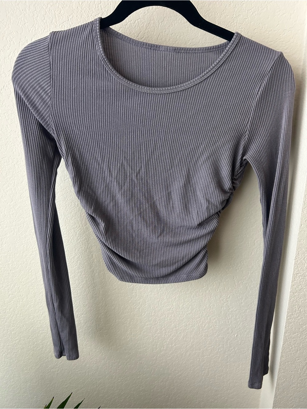 Ribbed Long-Sleeve Top - Fog